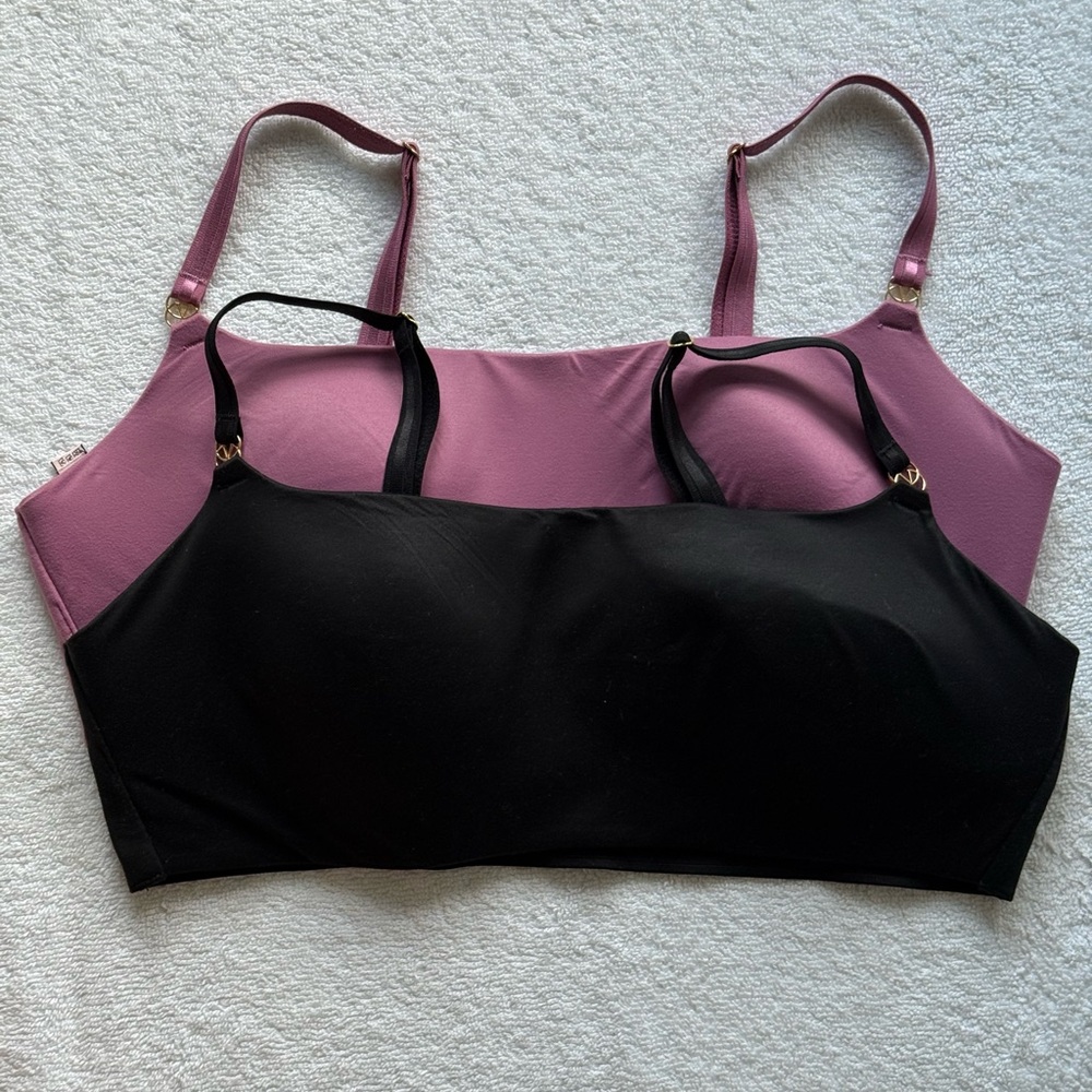 Victoria's Secret Black and Mauve Bra Set